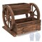 Outdoor 2-Tier Rustic Wood Wagon Garden Bed with Wheels and Drainage